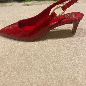 Vince Camuto Red Patent Slingback Heels